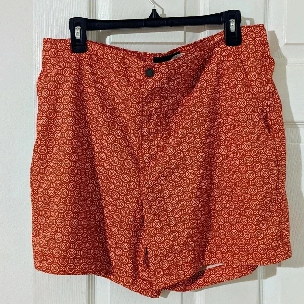 Abercrombie‎ & Fitch Men Resort Wear Short Swim 5 In. Sz. XL Retro Geo Red White